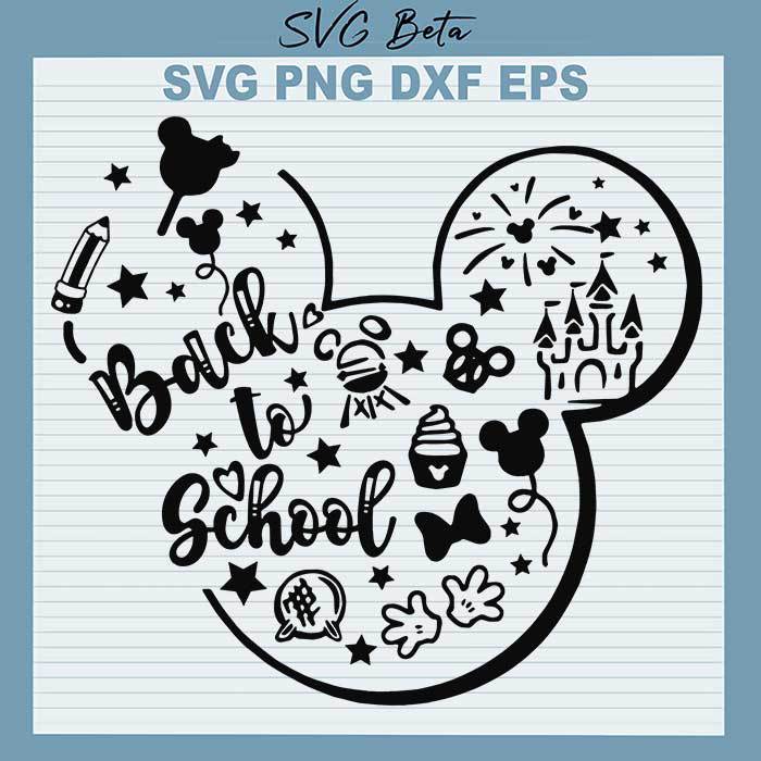 Mickey Back To School svg