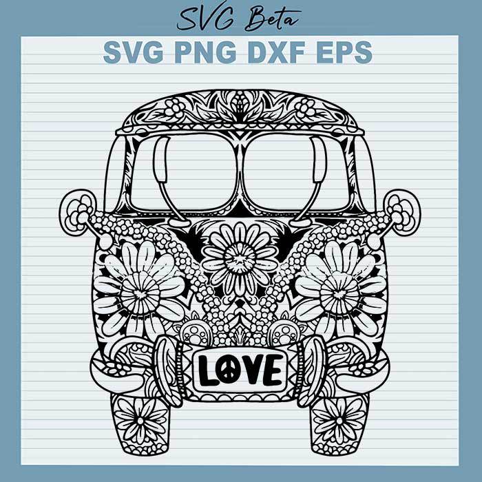 Mandala Vintage Bus svg