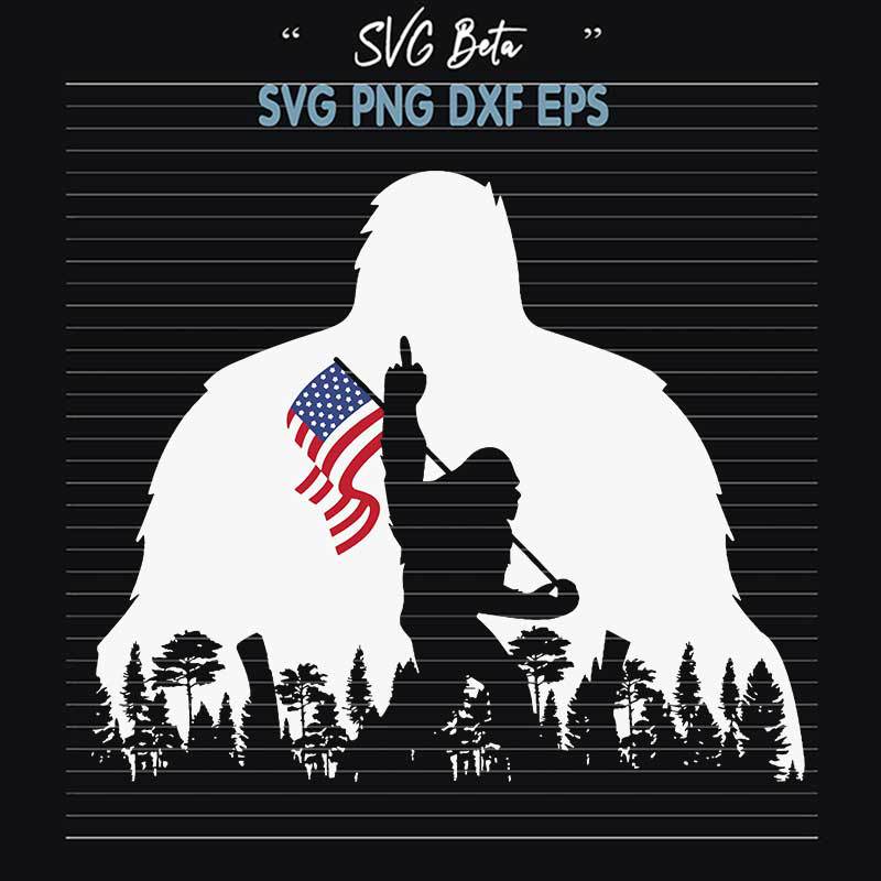 Bigfoot American Flag SVG