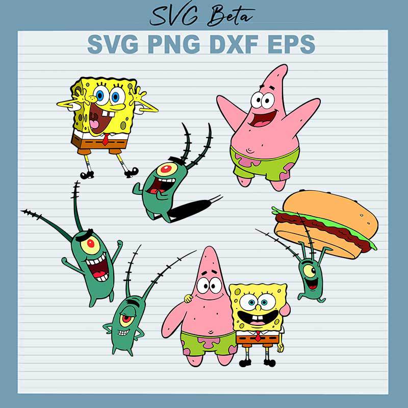 Spongebob And Plankton SVG