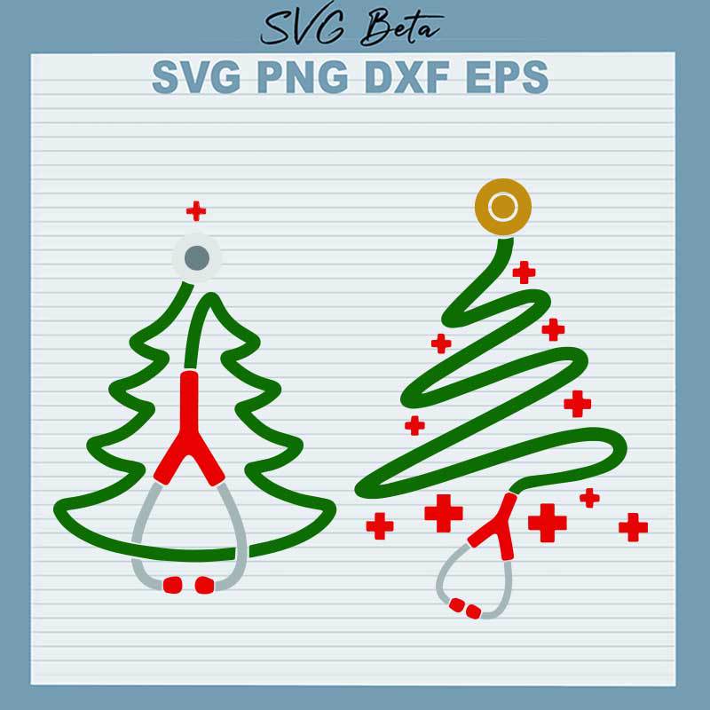 Stethoscope Nurse Christmas Tree SVG
