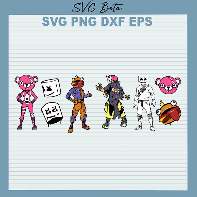 Fortnite Characters SVG, Fortnite Game SVG PNG DXF cut file