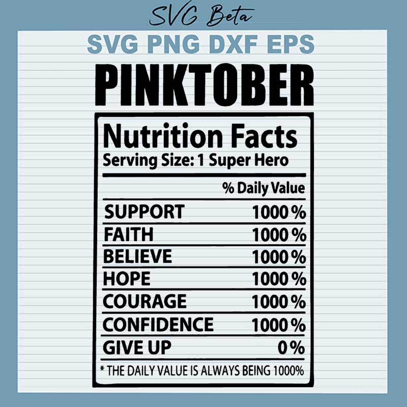 Pinkober Nutrition Facts SVG