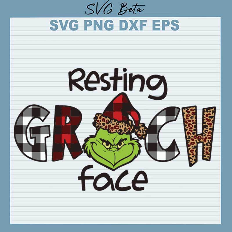 Resting Grinch Face SVG, Christmas Grinch SVG PNG DXF cut file