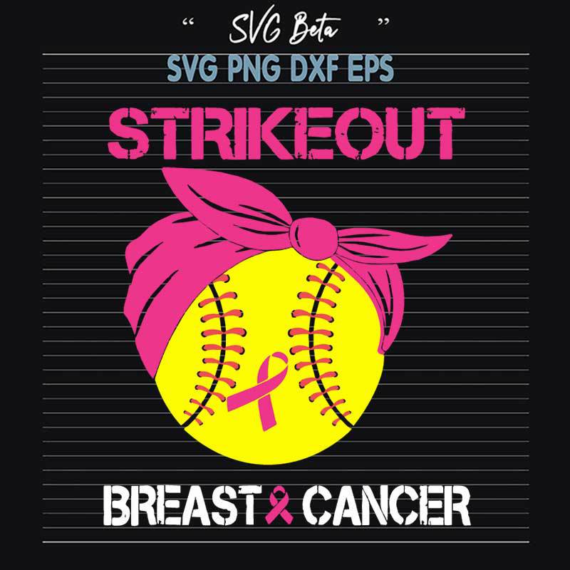 Strikeout Breast Cancer SVG