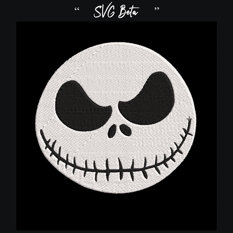 Jack skellington face embroidery design