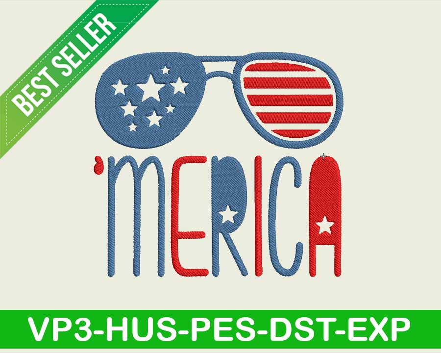 Merica embroidery design