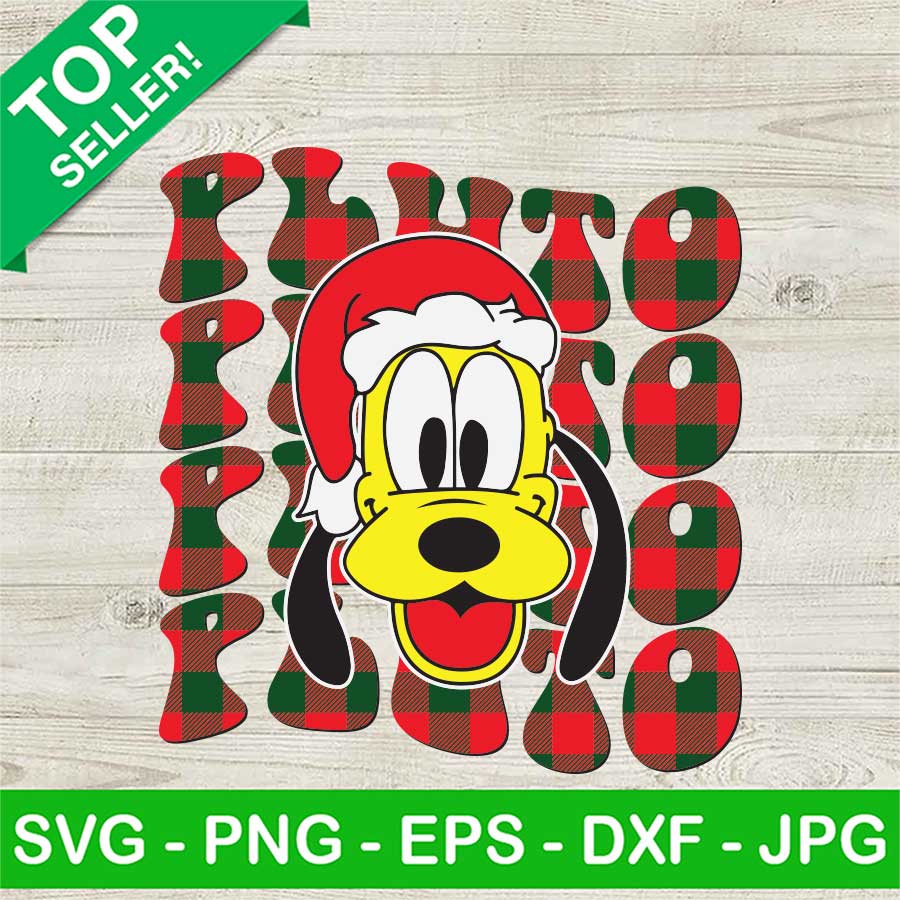 Pluto Retro Christmas Buffalo Plaid SVG, Retro Pluto Christmas SVG, Disney Groovy SVG, Magic Kingdom SVG