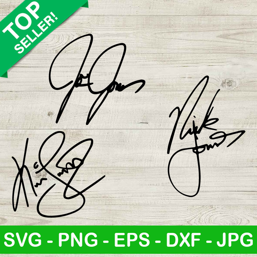 Jonas Brothers Signature SVG, Nick Joe And Kevin Jonas Autograph