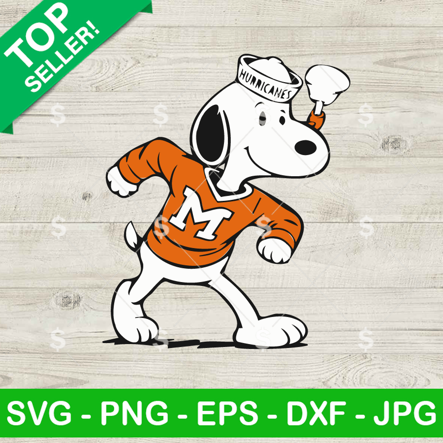 Miami Hurricanes Snoopy SVG
