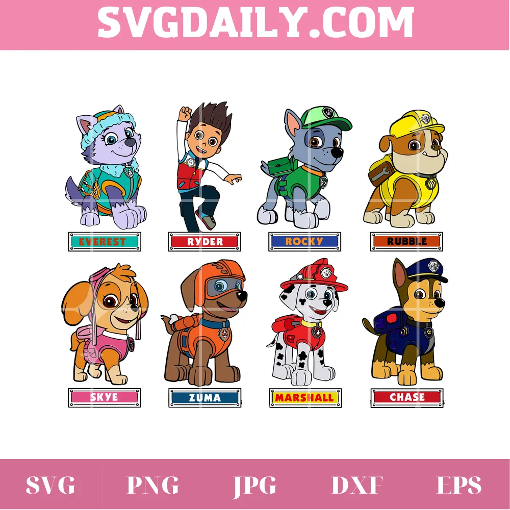 Paw patrol characters paw patrol family, graphic design