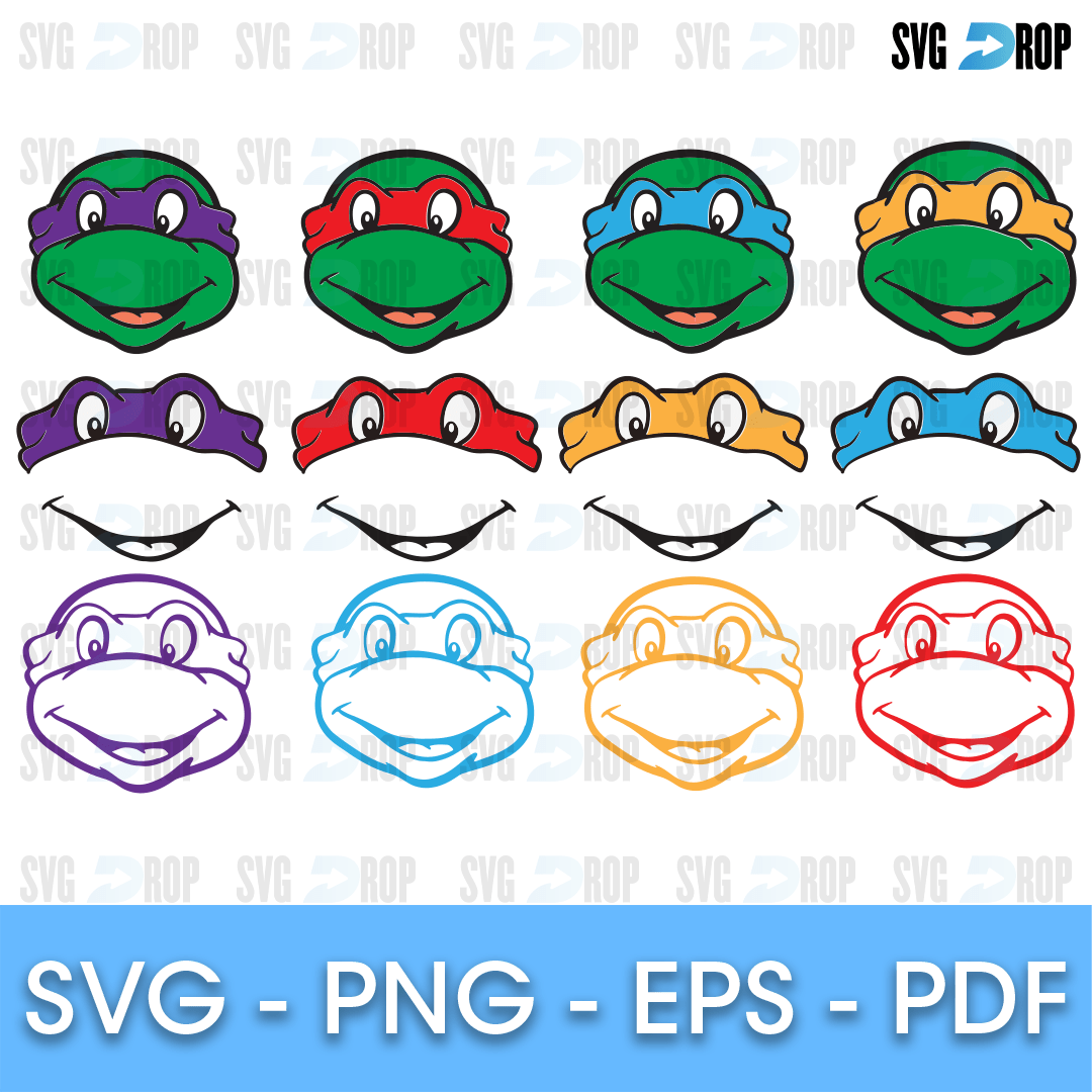 36 svg files (up case letters; Ninja Turtles Bundle Svg Svg Drop