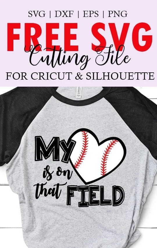 There is one for the whole family!! Free Baseball Svg My Heart Is On That Field Svg Cut File