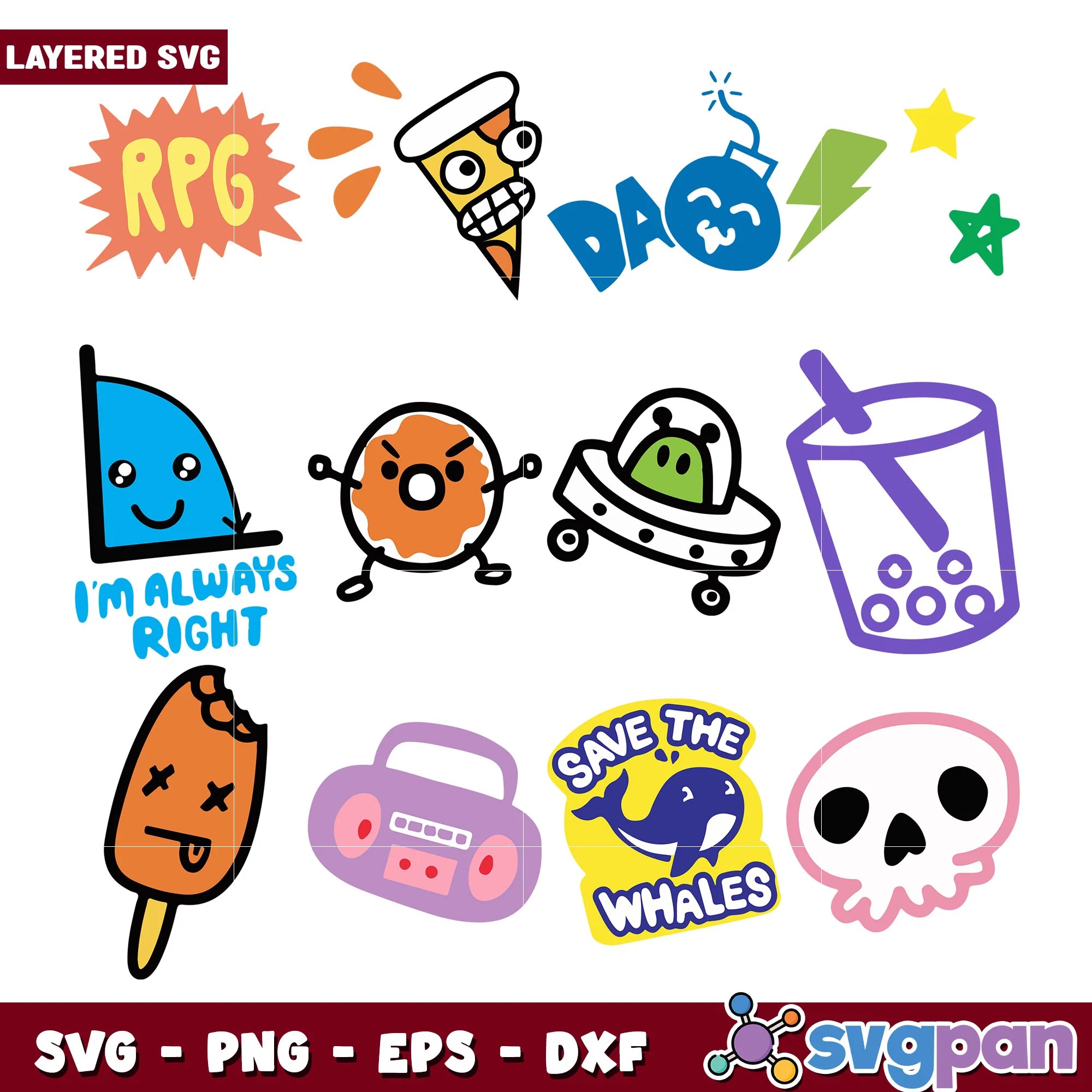 Colorful Layered Svg Bundle For Creative Projects Svgpan