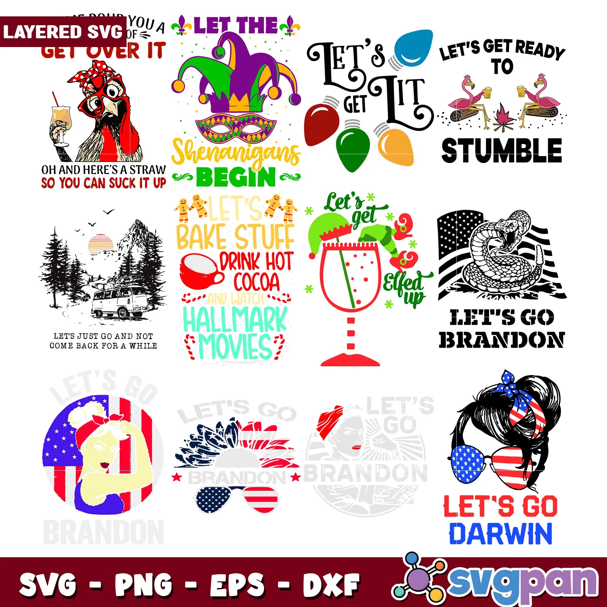 Layered Svg Bundle Fun Designs Svgpan