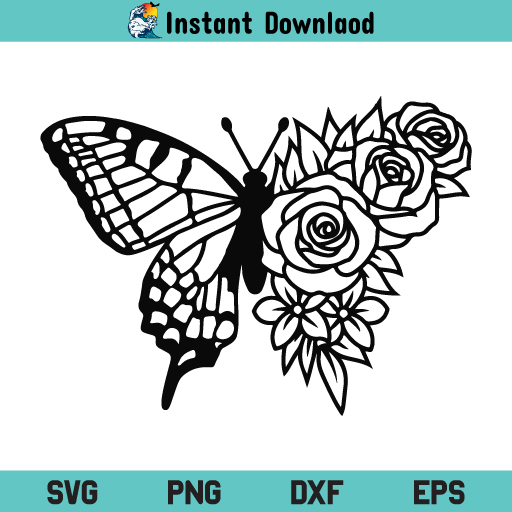 You can import these files to a number of cutting machine software programs . Floral Butterfly Svg File Floral Butterfly Svg Cut File Floral Butterfly Svg Butterfly Svg Butterfly Flower Svg Flower Butterfly Svg Png Dxf Eps Cricut Cut File Svgsea