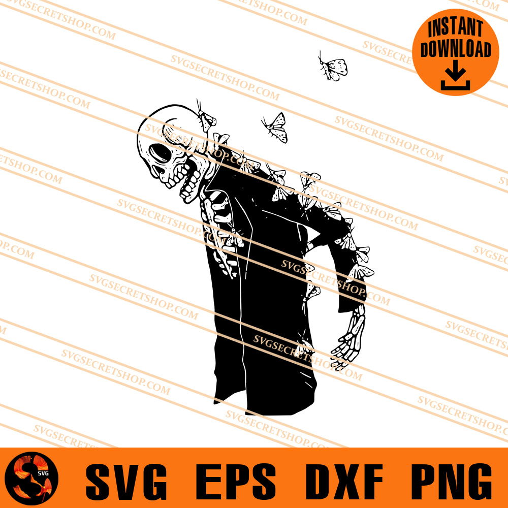 Skeleton Fly With Butterfly SVG, Butterfly SVG, Skeleton SVG | SVG ...