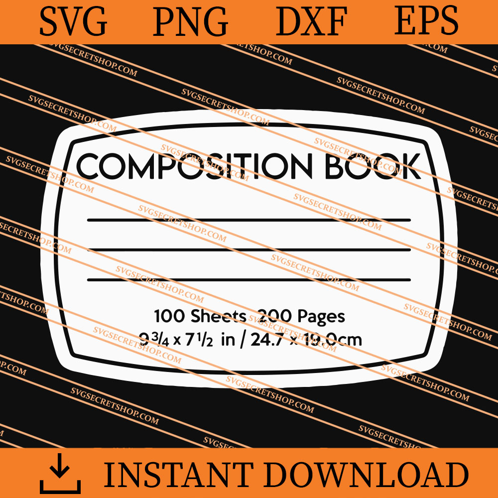 Composition Book SVG, Book SVG, Book Lovers SVG - SVG Secret Shop