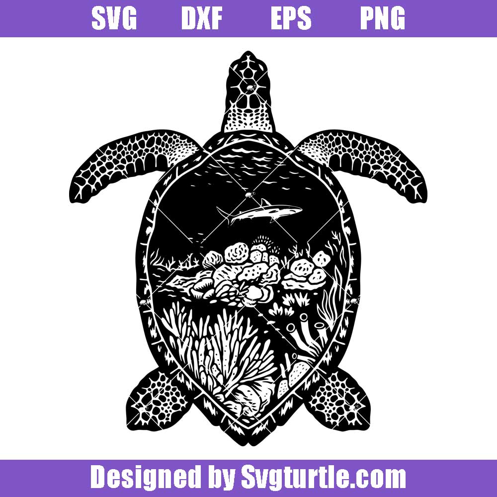 Mandalas are spiritual symbols, representing the universe in both. Ocean On Turtle Shell Svg Sea Scene On Turtle Shell Svg