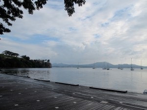 The very large dinghy dock at La Savanne with Toucan in the background