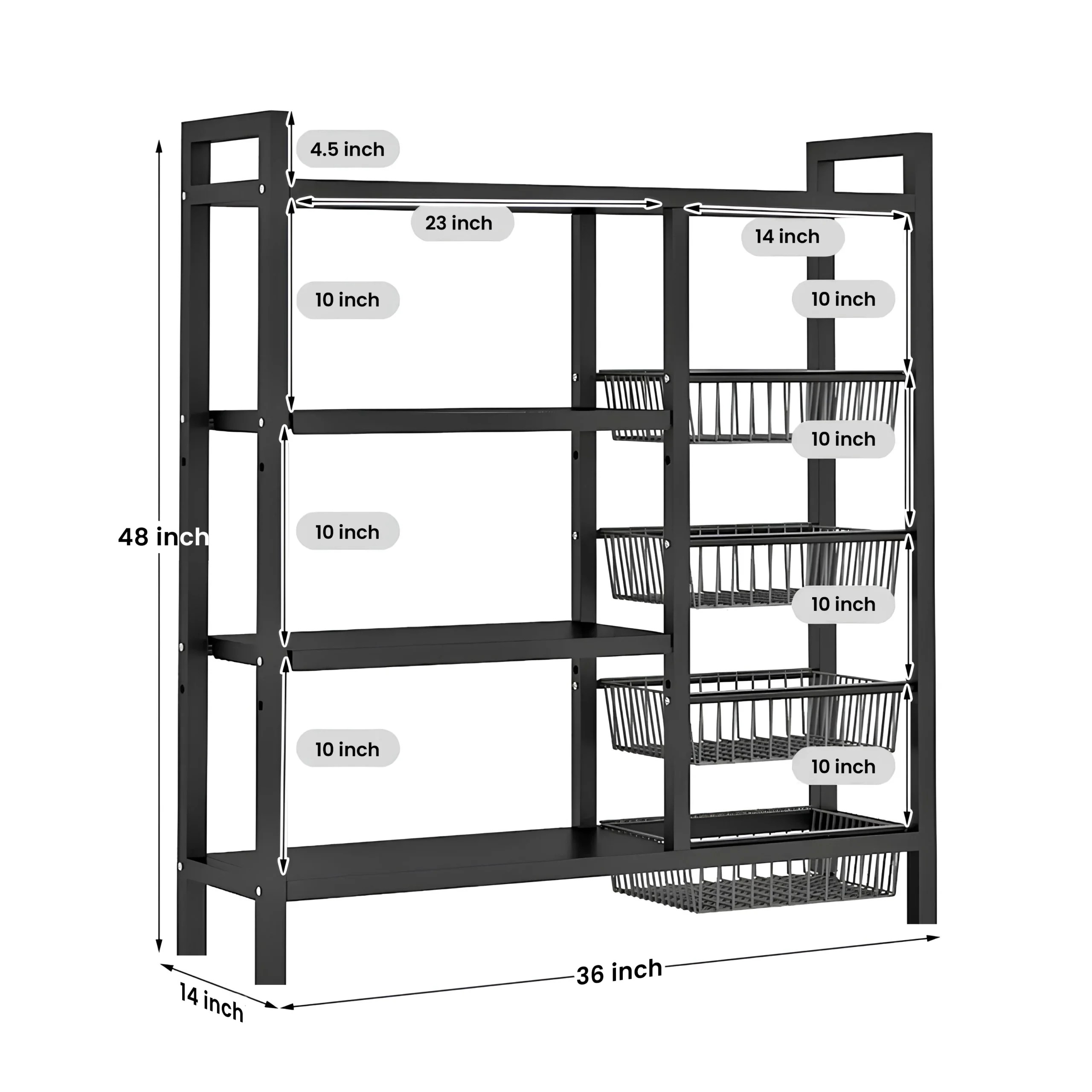 MultifunctionalKitchenStorageRack-SizeChart