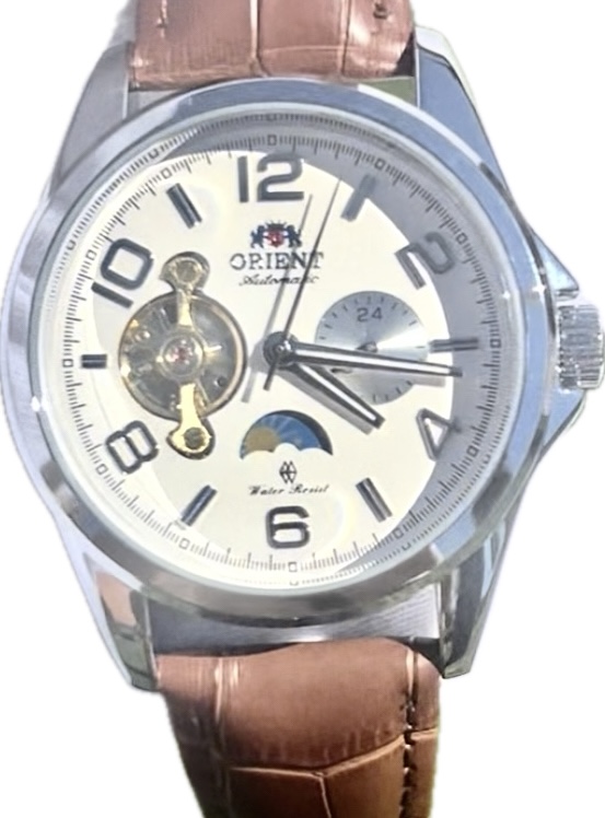 Orient Tourbillon White Moon Dial Automatic Stainless Steel Mechanical Watch