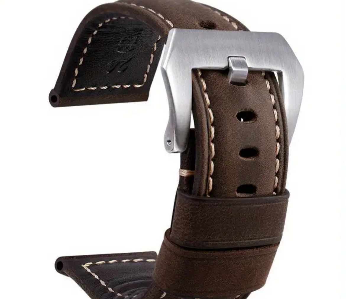 Replacement 24mm Leather Brown 24mm Watch Strap