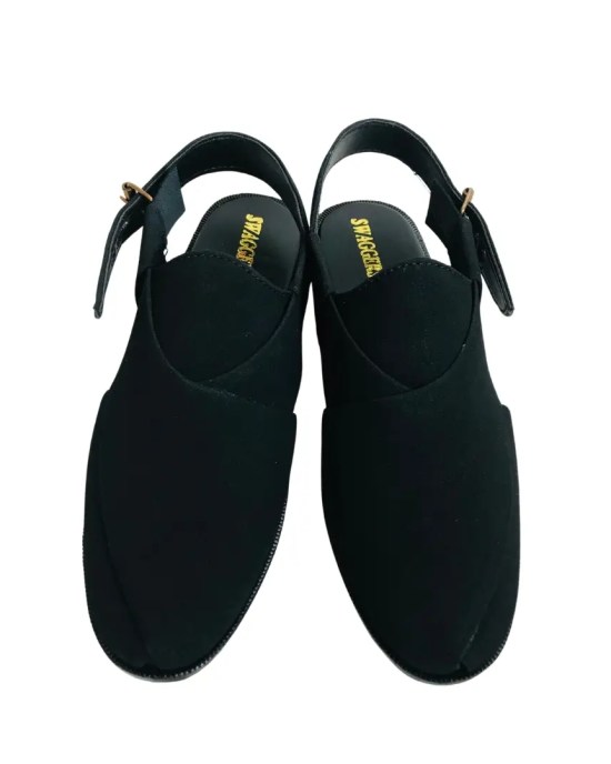 Jet Black Kheri Sandals