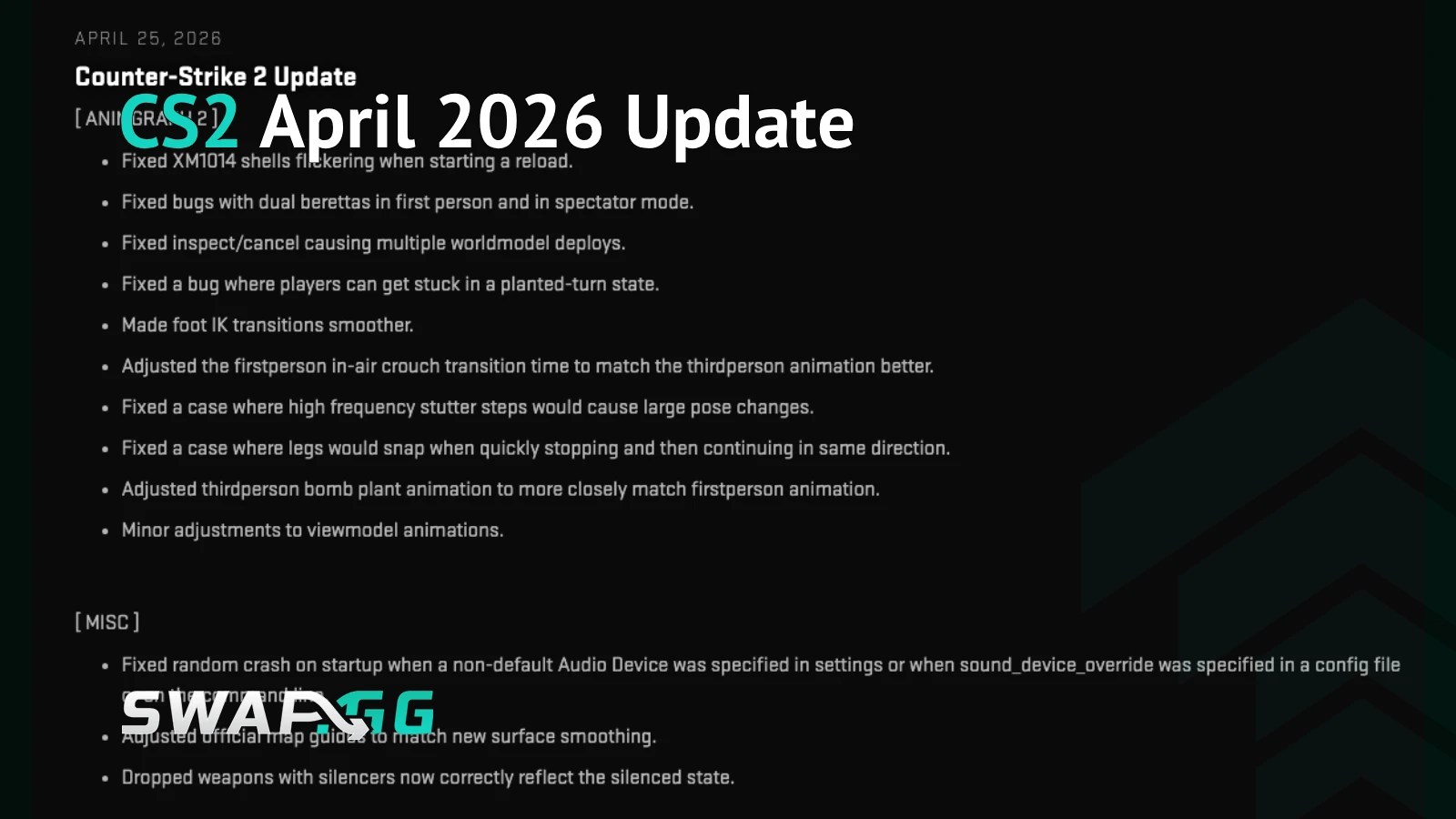 What Does The CS2 April 2026 Update Actually Change Swap Gg CS2 April 2026 Update 