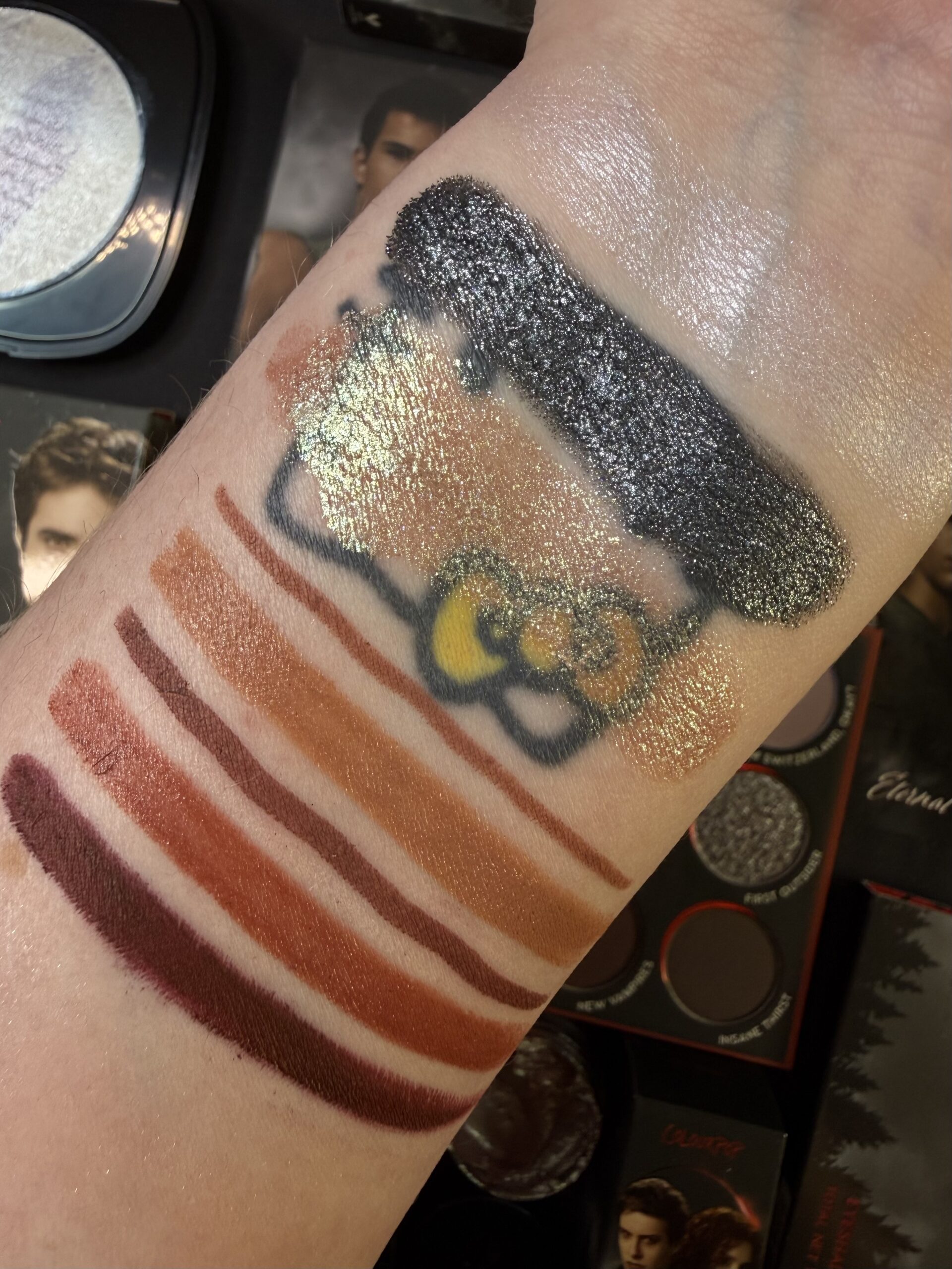 Colourpop x Eclipse collection swatches