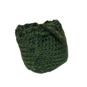 Hand Crocheted Dark Sage 4x4 Inch Coin Bag