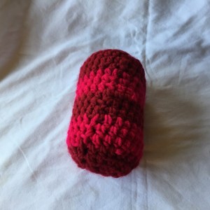 Hand Crocheted Burgundy and Cherry Red Regular Can Holder 4x5