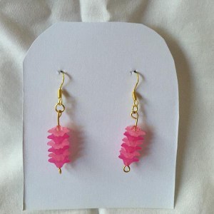 Handcrafted Dark and Light Pink Flower Earrings