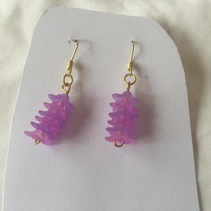 Handcrafted Light and Dark Purple Flower Earrings