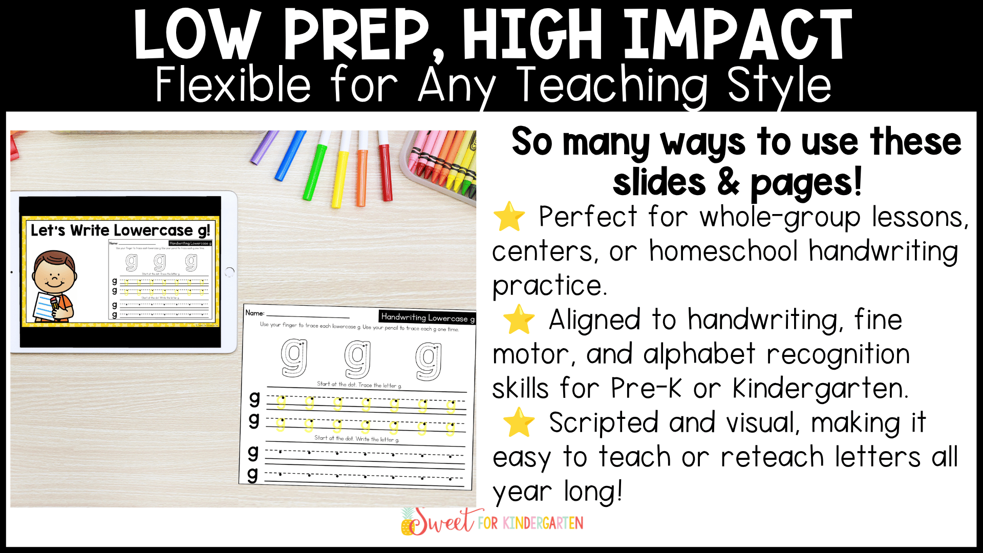 Handwriting Lessons Slides & Letter Formation Practice Sheets Pre-K Kindergarten