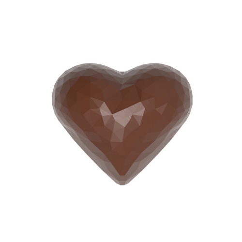 CW1914 Chocolate Mould Heart Facet Double