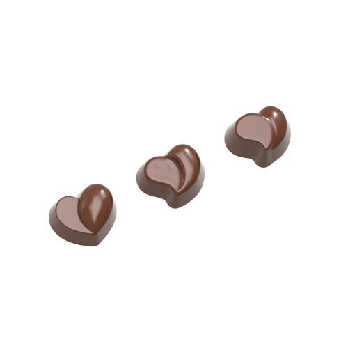 CW1576 Chocolate Mould Heart Modern 3 Figures