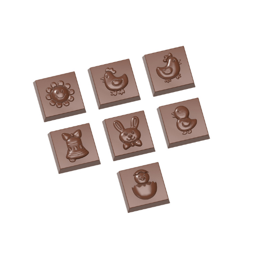 CW1641 Chocolate Mould Caraque Easter 7 Figures