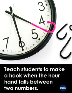 using hooks when teaching time to the half hour