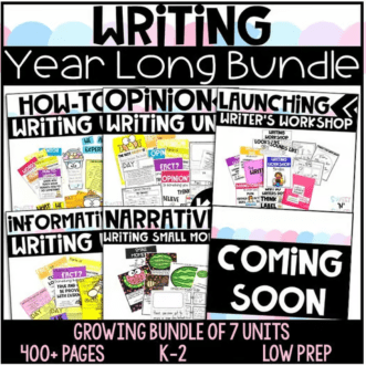 year long writing bundle for K-2