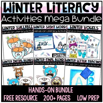 winter literacy bundle full of fun and engaging center activities