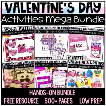hands on Valentine's Day bundle for primary students