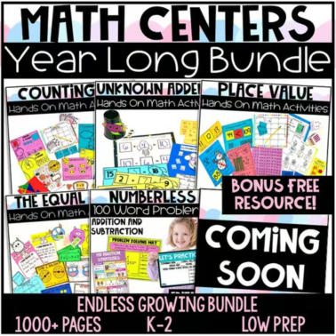 Year Long Math Centers Bundle for First Grade
