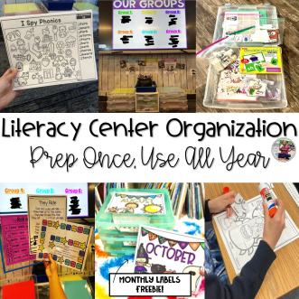 Literacy Centers Organization Made Easy: Prep Once, Use All Year