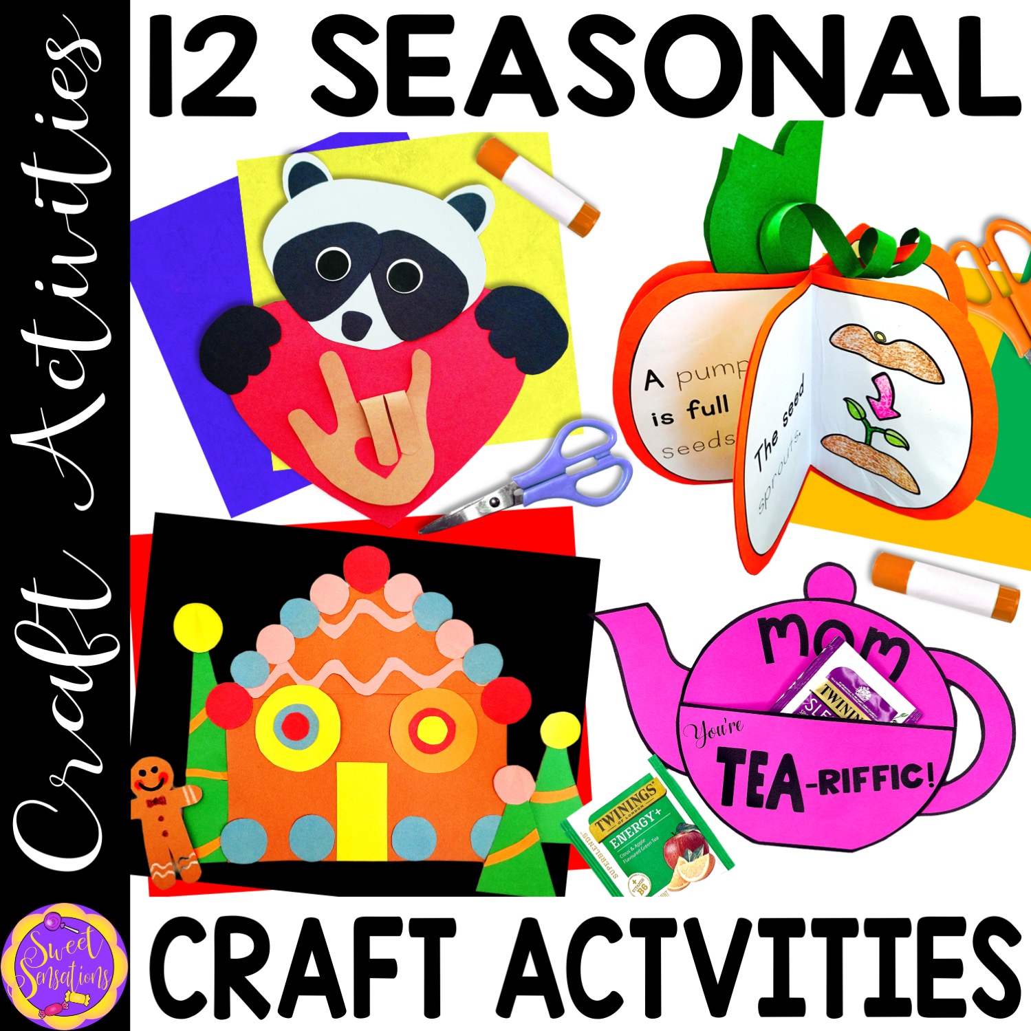 12 Seasonal Crafts Bundle Bulletin Board Ideas – Crafts for Holidays and Themes Throughout the Year!