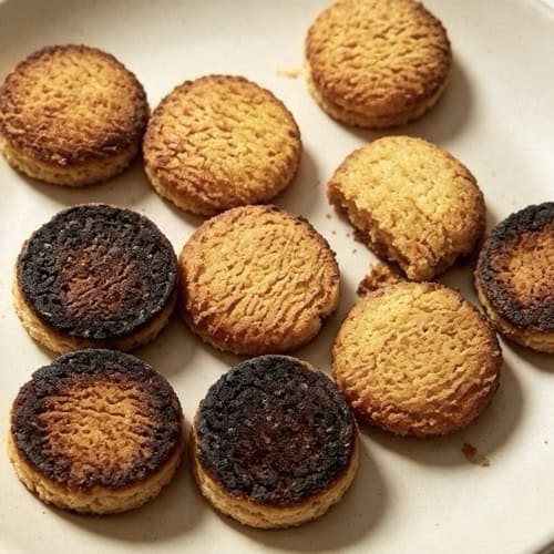 Burnt biscuits