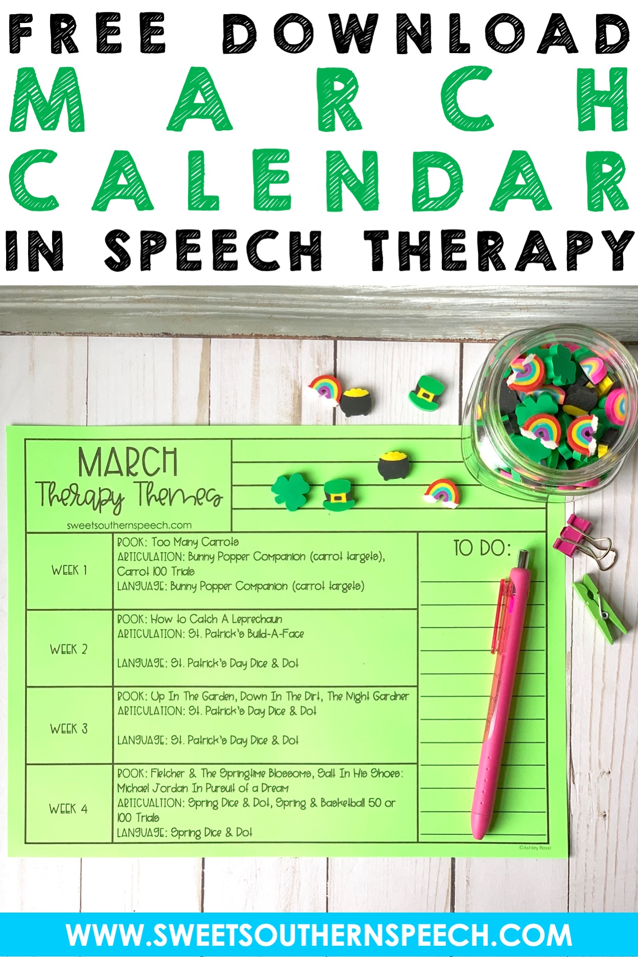 March Speech Therapy Lesson Plans - Sweet Southern Speech March Speech Therapy Lesson Plans - Sweet Southern Speech