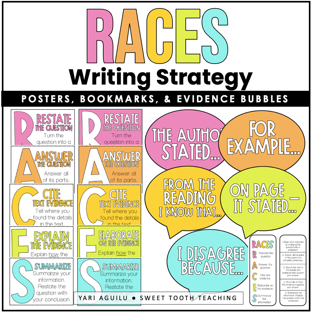 RACES posters and teaching students how to cite text evidence