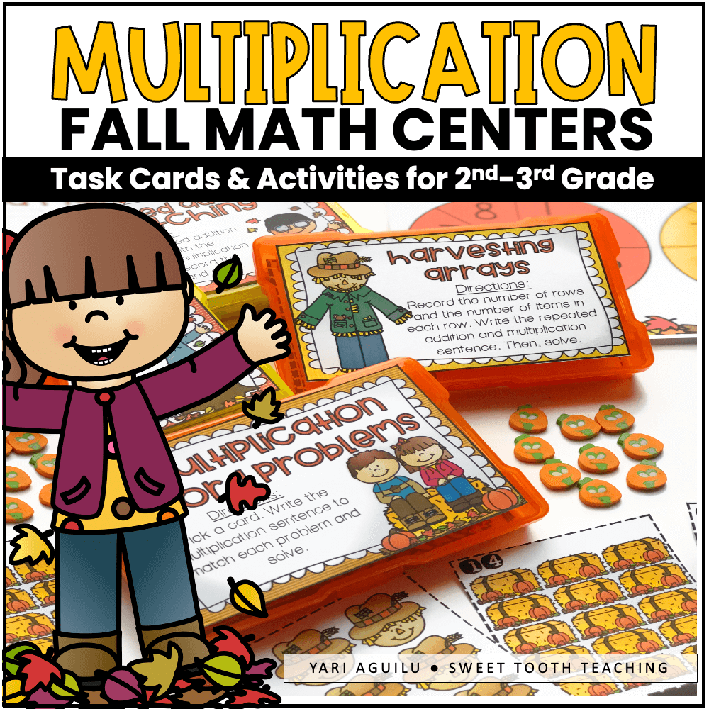 fall multiplication task cards