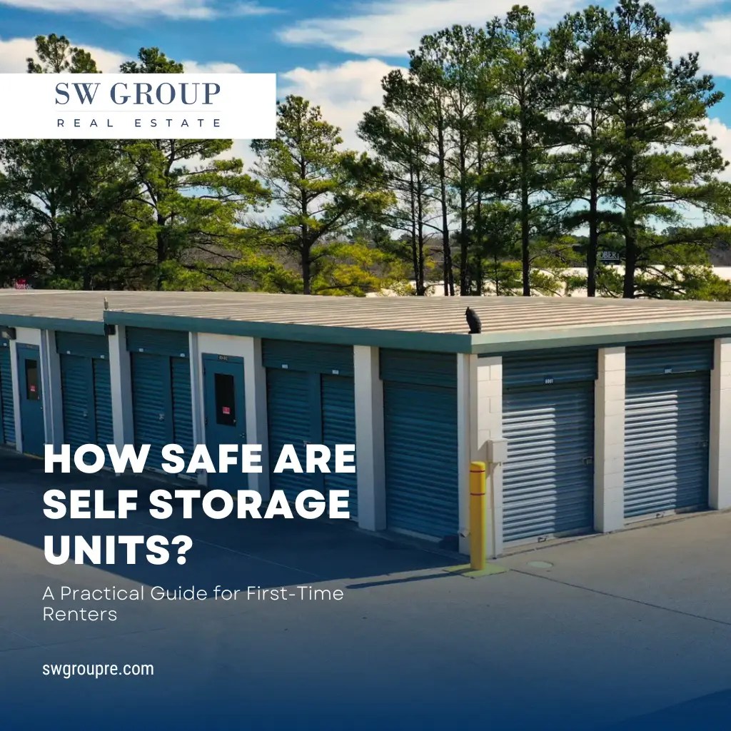 Secure self storage units with climate control and gated access